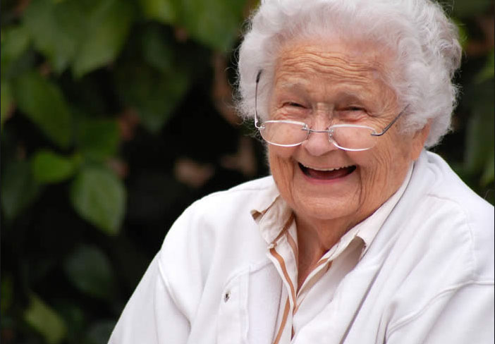 smiling elderly woman