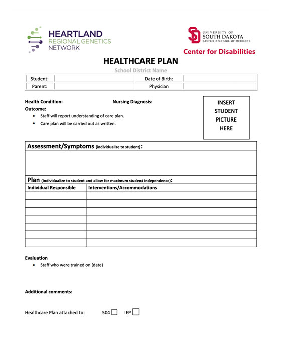 Individual Healthcare Plan Template